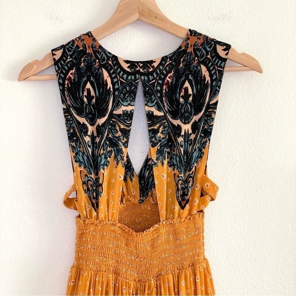 Free People Walking Through My Dreams Smocked Cutout Boho Mini Dress XS - Picture 10 of 16